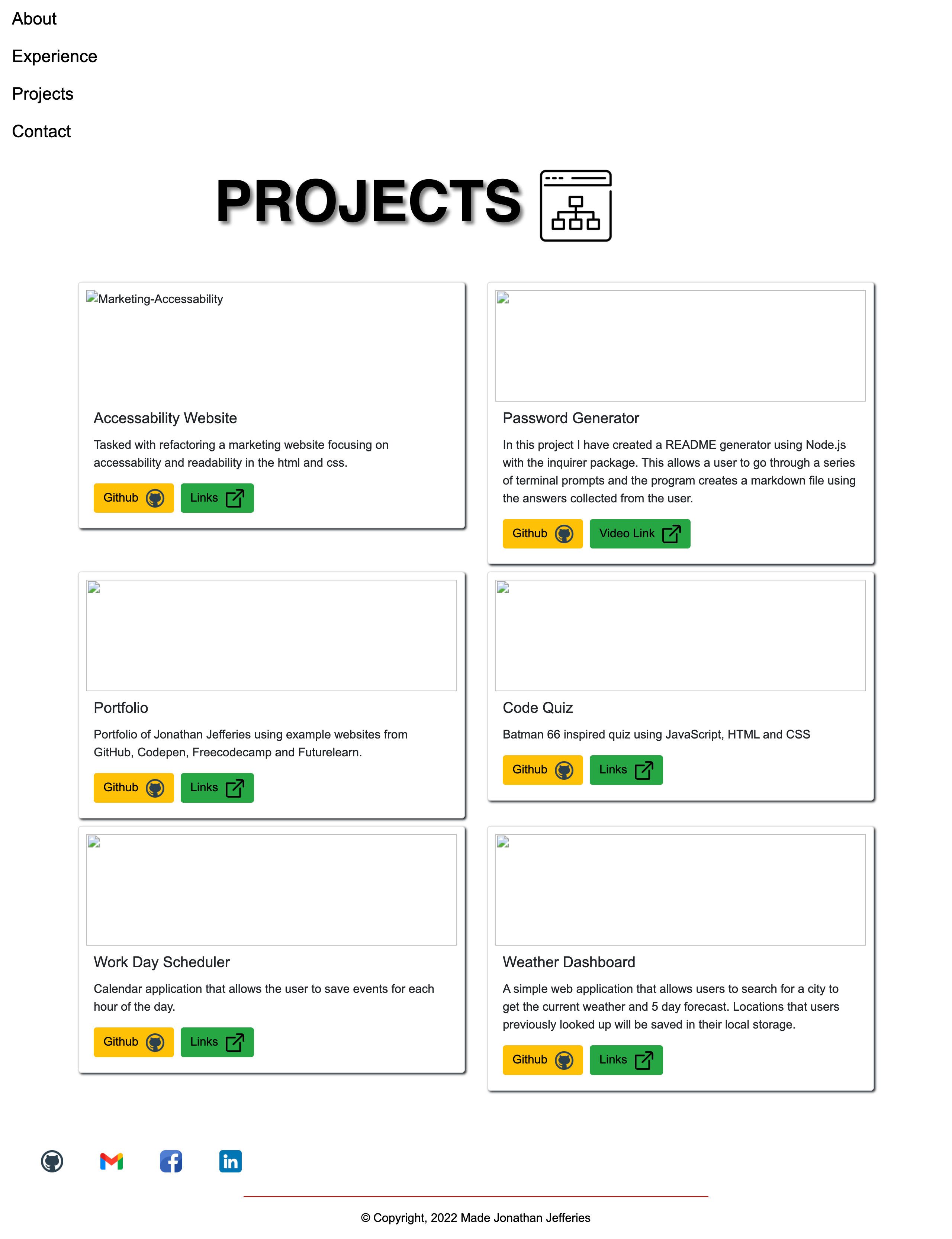 Projects Page